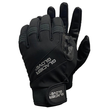 Glacier Glove Unisex Guide Water-Resistant Lightweight Breathable Flexible Adjustable Durable Genuine Leather Palm Hunting Shooting Fishing Safety Glove, Black, Medium