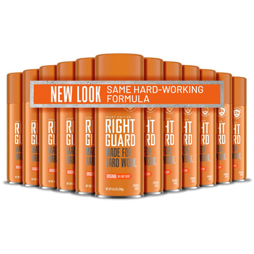 Right Guard Sport Original Scent Deodorant Spray - Aluminum Free Spray Deodorant for Men, 24-Hour Odor Protection, Anti-Stain, & Long-Lasting, 8.5 oz (12 Pack)