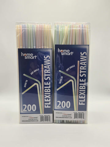 HOME SMART PLASTIC STRAWS BOX 200 PK