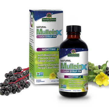 Nature's Answer Mullein X Cough Syrup PM 4 Fluid Ounce | Upper Respiratory, Sleep, Stress Support | Non-GMO | Vegan | Gluten Free