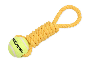 Mammoth Pet Products Flossy Chews Twister Toy with Tennis Ball, Medium 15''