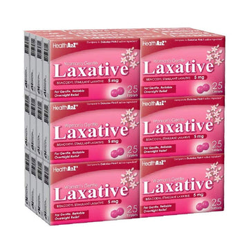 HealthA2Z® Woman’s Gentle Laxative | Bisacodyl 5mg Stimulant Laxative | Constipation Relief | Gentle & Reliable Overnight Support | 24 Packs of 25 Tablets Each (600 Tablets Total) | Value Pack