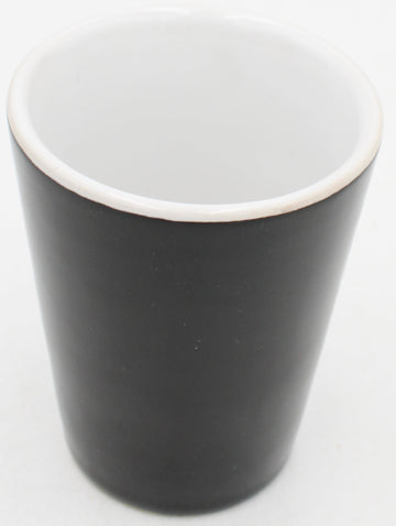 2OZ CERAMIC SHOT GLASS, MATTE, BLACK - INNER COLOR WHITE