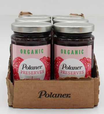 POLANER ORGANIC RASPBERRY PRESERVES 10.3 Oz BB 12/2/26