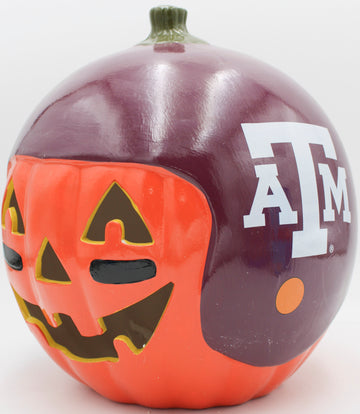 NCAA TEXAS A&M AGGIES CERAMIC PUMPKIN HELMET 10"