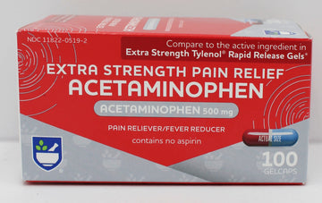 RITE AID PAIN RELIEF ACETAMINOPHEN EXTRA STRENGTH RAPID RELEASE GELCAPS 100ct EXP 12/15/2027 COMPARES TO Tylenol