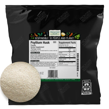 Frontier Co-op Psyllium Husk Powder, 1lb Bulk Bag - Fine Milled Blonde Psyllium for Baking, Encapsulation, and Herbal Blends