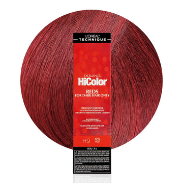 L'Oréal Technique HiColor Reds Permanent Hair Color - Lifts Dark Hair in One Step, No Brassiness, Rich, Smooth Creme Formula, Intense, Long-Lasting Color, Red Hot