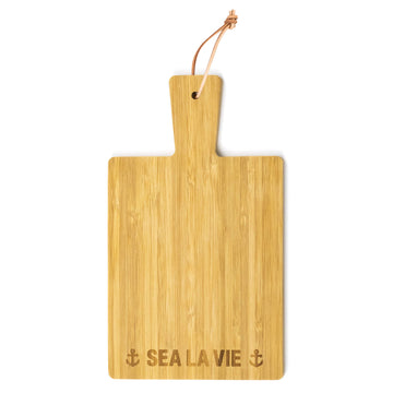 Sea La Vie Natural Brown 8 x 5 Bamboo Wood Cutting Cheese Board