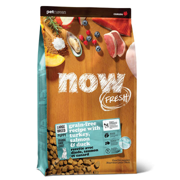 Now Fresh Large Breed Dry Puppy Food, Turkey, Salmon & Duck Recipe, Grain-Free, Chicken-Free, 25 lbs