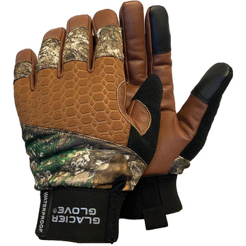 Glacier Glove Unisex Alaska Pro Waterproof Breathable Touchscreen Compatible Gloves with Goat Skin Leather Palm & Thinsulate Lining | for Outdoors, Hunting, Fishing, Hiking, Realtree Edge, Large
