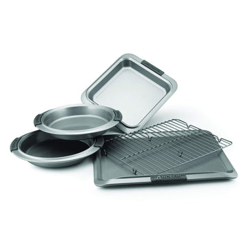 Anolon Advanced Nonstick Bakeware Set / Baking Pans with Grips - 5 Piece, Gray,57327,Graphite