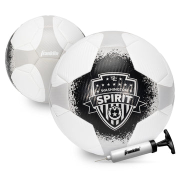 Franklin Sports NWSL Washington Spirit Soccer Ball - Official Size 5 - Regulation Size + Weight Soccer Ball for Kids + Adults - Great for Boys + Girls - Air Pump Included