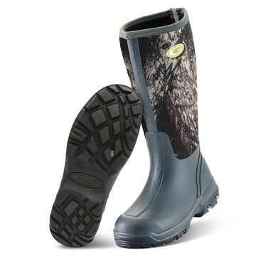 Grubs Treeline High 8.5 Wellington Boot | Insulated, Waterproof Rubber Boots for Men & Women | Soft Cushioning, Moisture-Wicking Rain Boots | Mossy Oak