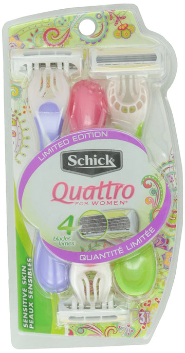 Frankel & Frankel Schick Quattro For Women High Performance Disposable Razors, Sensitive Skin - 3 Ea, 6 Ounces