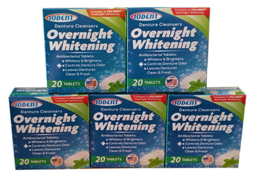 Overnight Whitening Denture Cleanser Tablets 18 per box (3 boxes 54 total tablets)