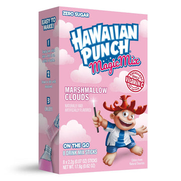Hawaiian Punch Marshmallow Clouds Magic Mix, On-The-Go, Zero Sugar Drink Mix Packets, 8 pack