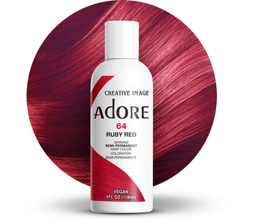 Adore Semi Permanent Hair Color (064 Ruby Red) | Vegan & Cruelty-Free Red Hair Dye | No Ammonia, No Peroxide, No Alcohol | 4 Fl Oz