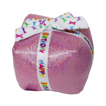Multipet Birthday Cake Slice Dog Toy - Birthday Toy w/Squeaker & Crinkles - Polyester Plush Toys for Chewing & Playing - Perfect Dog Gifts for All Dogs (5.5”, Pink)