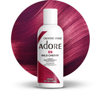 Adore Semi Permanent Hair Color (069 Wild Cherry) | Vegan & Cruelty-Free Red Hair Dye | No Ammonia, No Peroxide, No Alcohol | 4 Fl Oz