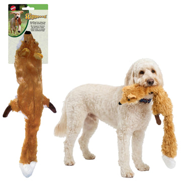 SPOT Skinneeez Fox 23-Inch Stuffing-Free Plush Dog Toy – Realistic Design with 2 Squeakers – Durable, Soft Polyester for Medium & Large Dogs – Tug, Fetch & Shake Play – for Moderate Chewers