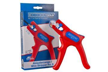 WEICON Wire Stripper No. 6 | for live working up to 1000 volts | Stripping tool for round cables | working range 0,2-6,0 mm² | VDE-Tested