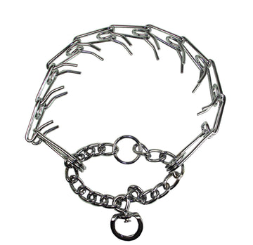 Hamilton Chrome Prong Training Dog Collar, 3.8mm