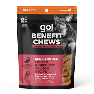 Go! Solutions Sensitivities Limited Ingredient Salmon Dog Treats, Chicken-Free, Healthy Snacks for Sensitive Stomachs & Food Allergies, Great for Training, for Puppies, Adults, & Seniors, 6 oz Bag