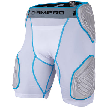 Champro Bull Rush 5-Pad Integrated Girdle, Men's 3X-Large, White, Optic Blue