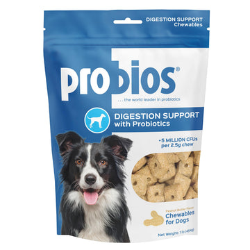 Probios Digestive Support Chewables for Dogs, Daily Probiotic Supplement for Gut Health, Digestion & Immune Support, 1 lb