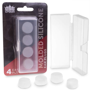 Molded Silicone Ear Plugs, 4-pack Case | Soft, Custom, Comfortable Waterproof Earplugs for Snorkel, Swim, and Showering | Safe Ear Sound Protection Great for Hunting, Concerts, Sleeping, and More