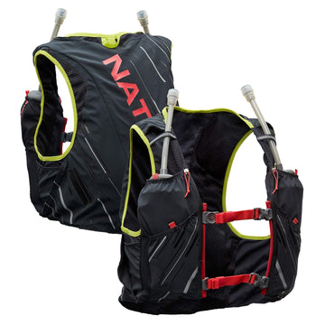 Nathan Pinnacle Race Vest 4L Running Vest with Water Bottle, with Two 20 oz Hydration Soft Flasks, Water-Resistant Pockets, Lightweight & Moisture Wicking