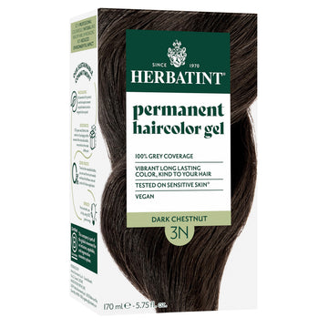 Herbatint 3N Dark Chestnut Permanent Hair Dye For Women - For Up To 100% Gray Coverage of Resistant Gray Hair - Ammonia-Free, Alcohol-Free & Vegan - Salon Influenced Hair color 5.75 fl oz