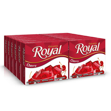 Royal Gelatin, Fat Free Dessert Mix, Cherry, 1.4 Ounce (Pack of 12)