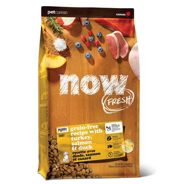 Now Fresh Grain-Free, Dry Dog Food, Real Meat and Fish, Turkey, Salmon and Duck Puppy Recipe, All Breed Size, 3.5 lb Bag