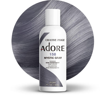 Adore Semi Permanent Hair Color (158 Mystic Grey) | Vegan & Cruelty-Free Grey Hair Dye | No Ammonia, No Peroxide, No Alcohol | 4 Fl Oz