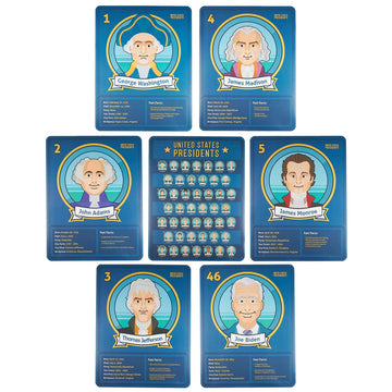 Founding Fathers Presidents Posters (7-pack) - 2 Bonus Posters: All 46 Presidents, Joe Biden - Educational Social Studies Wall Posters, Homeschool Learning Supplies, and Classroom Decorations