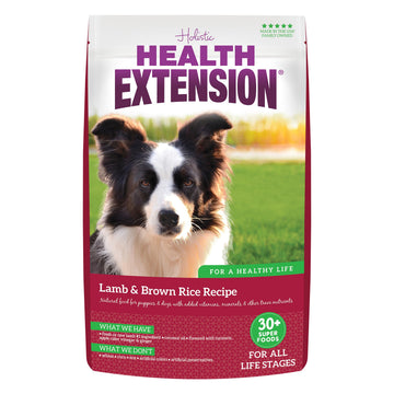 Health Extension Lamb & Brown Rice Dry Dog Food, Protein Packed Formula with Probiotics & Superfoods for Digestion & Coat Health (30 lb)