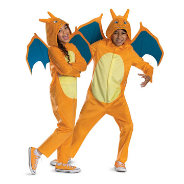 Disguise Pokemon Charizard Costume for Kids, Official Charizard Pokemon Hooded Jumpsuit, Child Size (4-6)