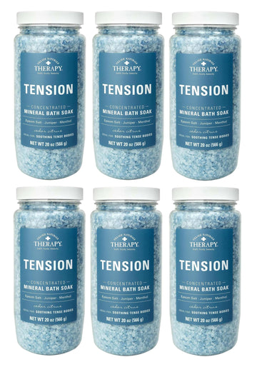 Village naturals Mineral Bath Soak, Aches and Pains Tension Relief, 20 oz (Pack of 6)