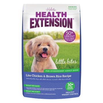 Health Extension Little Bites LITE Dry Dog Food, Chicken & Brown Rice for Toy and Small Breeds, Supports Healthy Weight, with Probiotics & Superfoods for Digestion & Coat Health, 4 lb Bag