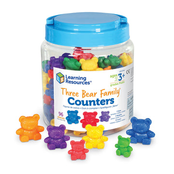 Learning Resources Three Bear Family Counters - 96 Pieces, Ages 3+, Preschool Counting Toys, SEL Toys, Gifts for Boys and Girls