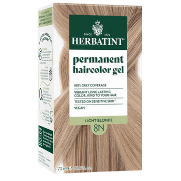 Herbatint 8N Light Blonde Permanent Hair Dye For Women - For Up To 100% Gray Coverage of Resistant Gray Hair - Ammonia-Free, Alcohol-Free & Vegan - Salon Influenced Hair Color 5.75 fl oz