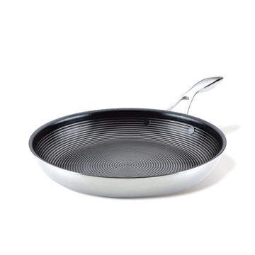 Circulon Clad Stainless Steel Frying Pan/Skillet with Hybrid SteelShield and Nonstick Technology, 12.5 Inch - Silver