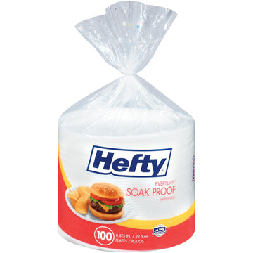 Hefty 8.87-Inch Foam Plates, 100-Count Bags (Pack of 6)