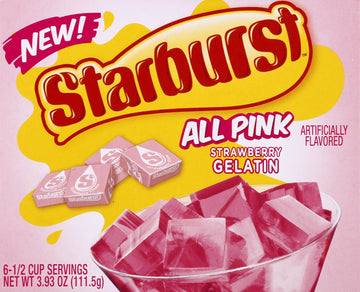 Starburst All Pink Strawberry Gelatin Dessert Jelly Mix 111g
