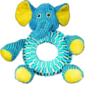 Spunky Pup Wibbleez Round | Assorted Stuffed Animal Dog Toy | Durable Plush and Nylon Fetch and Throw Toy for Dogs | Squeaker Tug Toy | Stuffed Toy for Dogs and Puppies | Stuffed Animal Chew Toy