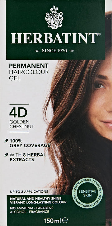 Herbatint Permanent Hair Color Gel, 4d Golden Chestnut, 4 Oz (095216)
