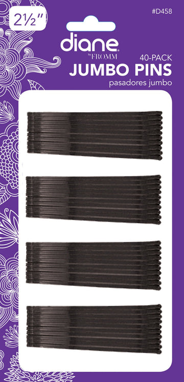 Diane Jumbo Bob Pins, Black, 40/card, 12-pack