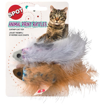 SPOT Animal Print Rattle with Catnip, 2-Pack Cat Toy